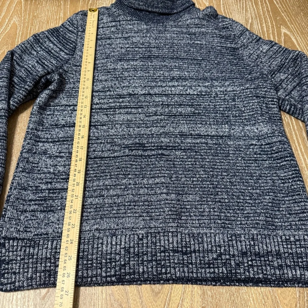 J. Crew Mercantile Space Dyed Turtleneck Sweater Womens Size XL Navy Blue Ribbed
